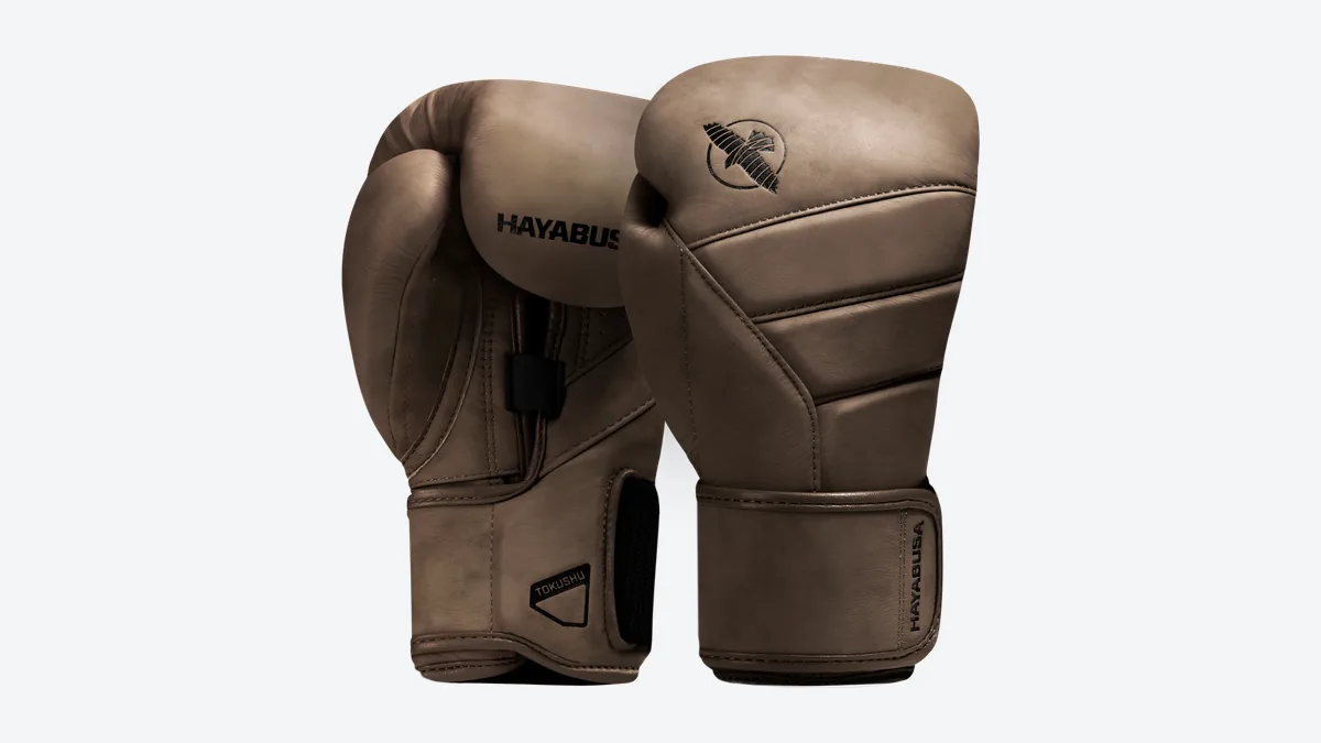 Hayabusa T3 LX leather boxing gloves in brown