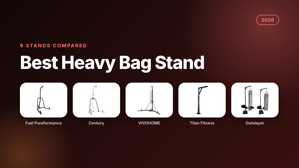 Best heavy bag stand 2026 featuring Fuel Pureformance, Century, VIVOHOME, Titan Fitness and Outslayer stands